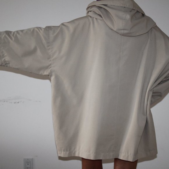 VTG 90s United Colors of Benetton Cream Barrel Spring Coat Size IT38 - Picture 9 of 9